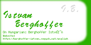 istvan berghoffer business card